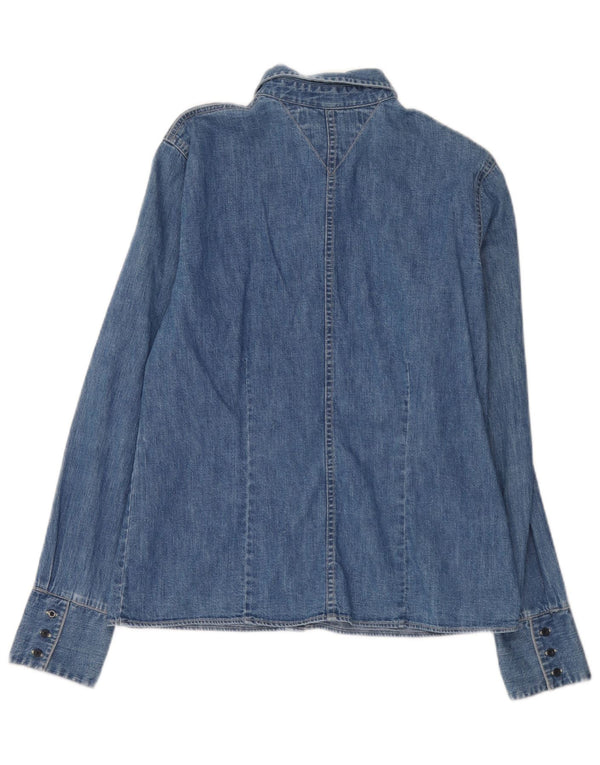 Tommy Hilfiger Damen Jeanshemd UK 12 Mittelblaue Baumwolle