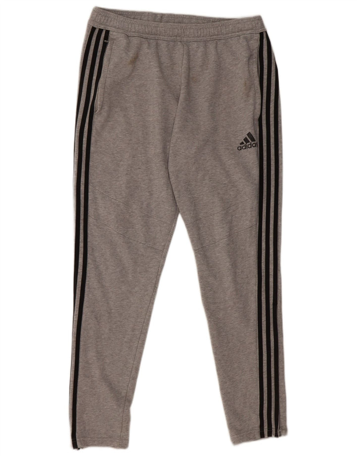 Adidas Herren-Trainingshose aus mittelgrauer Baumwolle