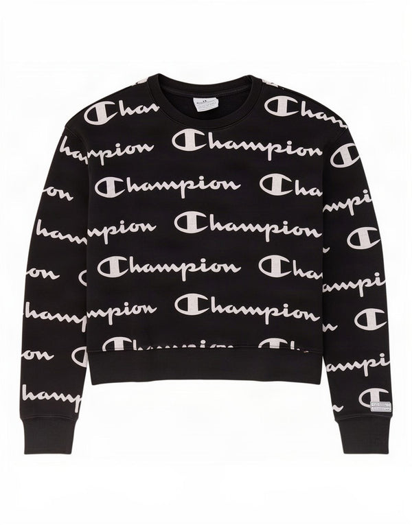 Champion Sweatshirt-Pullover mit Grafik für Mädchen, 13–14 Jahre, XL, Schwarz
