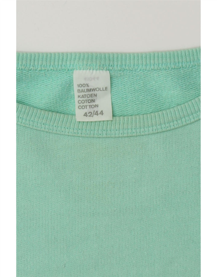 VINTAGE Damen Sweatshirt Pullover IT 42/44 Mitteltürkis Baumwolle