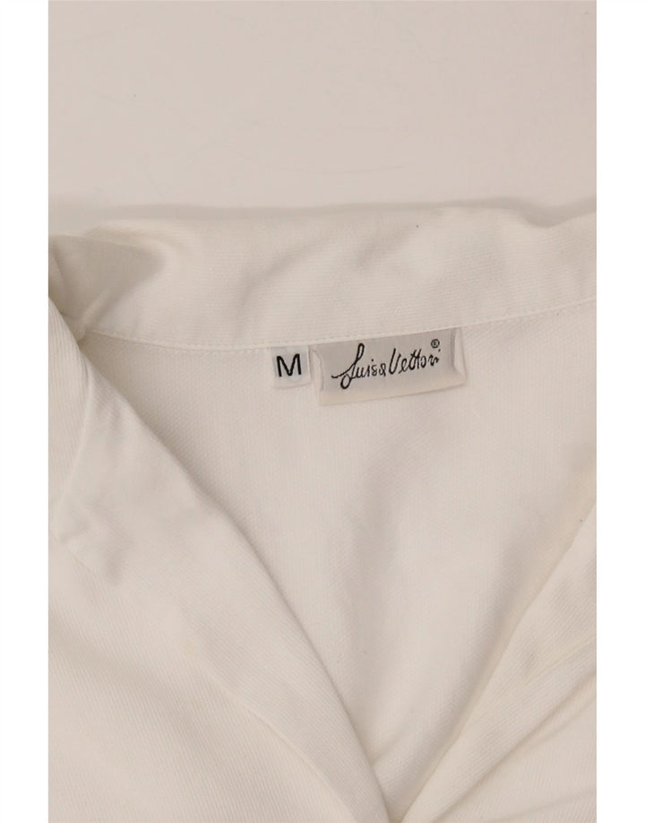 VINTAGE Womens 3/4 Sleeve Shirt UK 12 Medium White Vintage Vintage and Second-Hand Vintage from Messina Hembry 