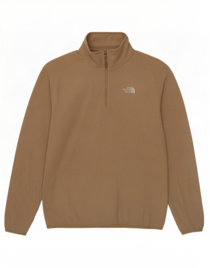 The North Face Herren-Fleecepullover mit Reißverschluss am Hals, mittelbeigefarbenes Polyester