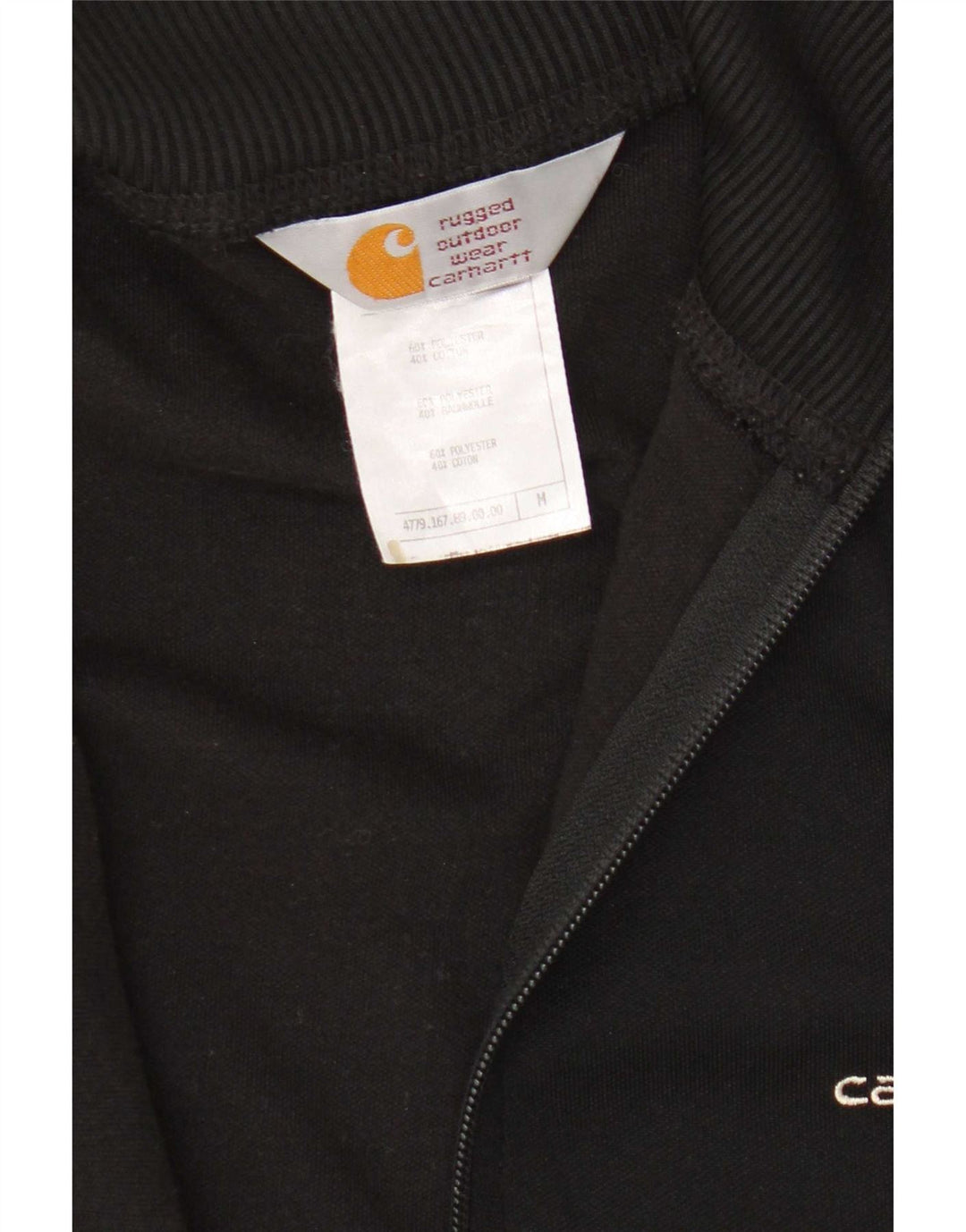 Carhartt Damen-Trainingsanzug-Top-Jacke UK 14 Mittelschwarzes Polyester