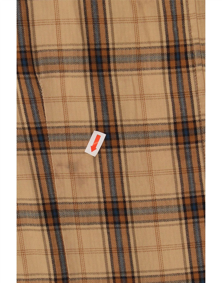 Guess Herren-Flanellhemd, klein, beige, kariert, Baumwolle