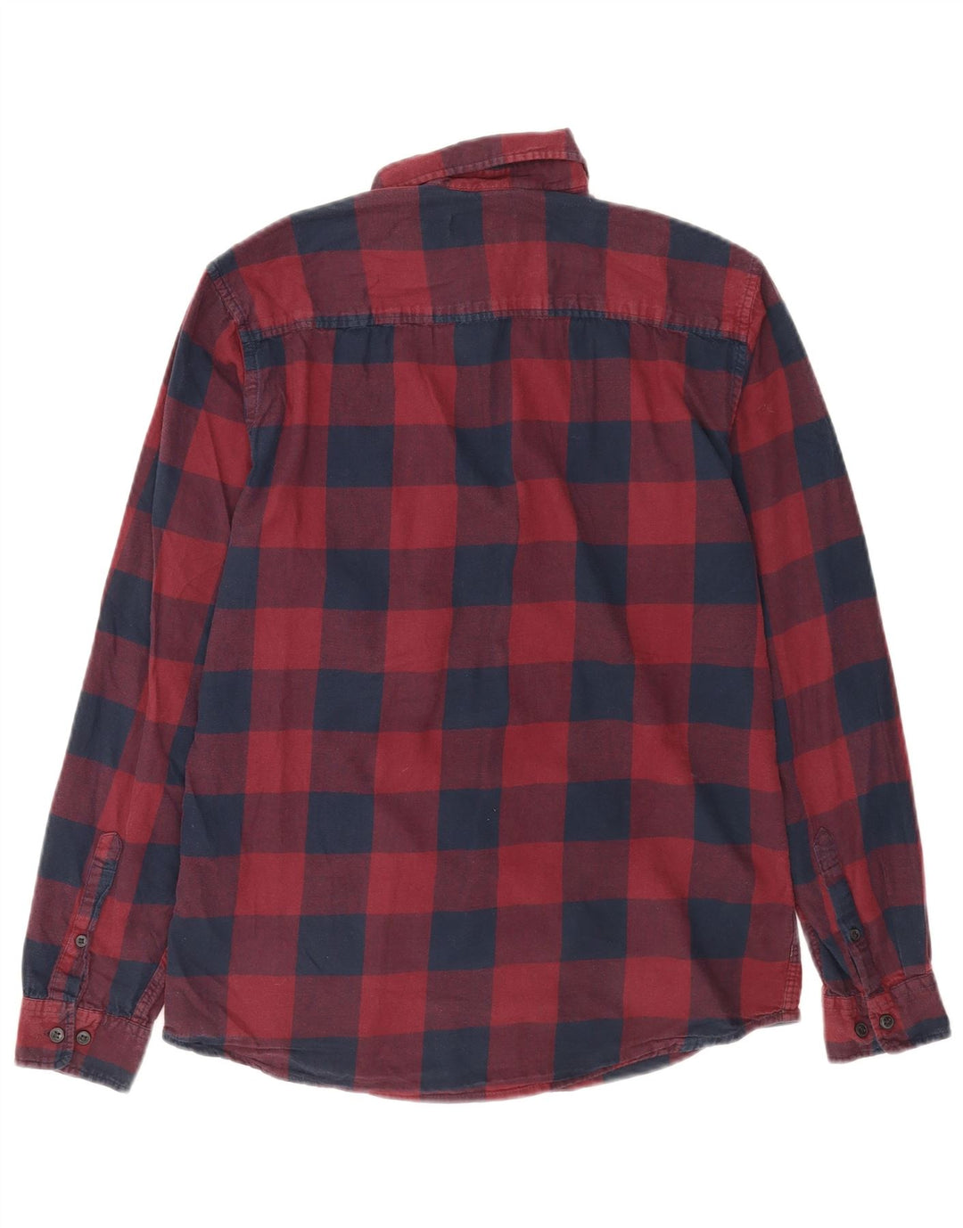 Jack & Jones Herren-Flanellhemd, mittelgroß, Burgunderrot, Gingham-Baumwolle