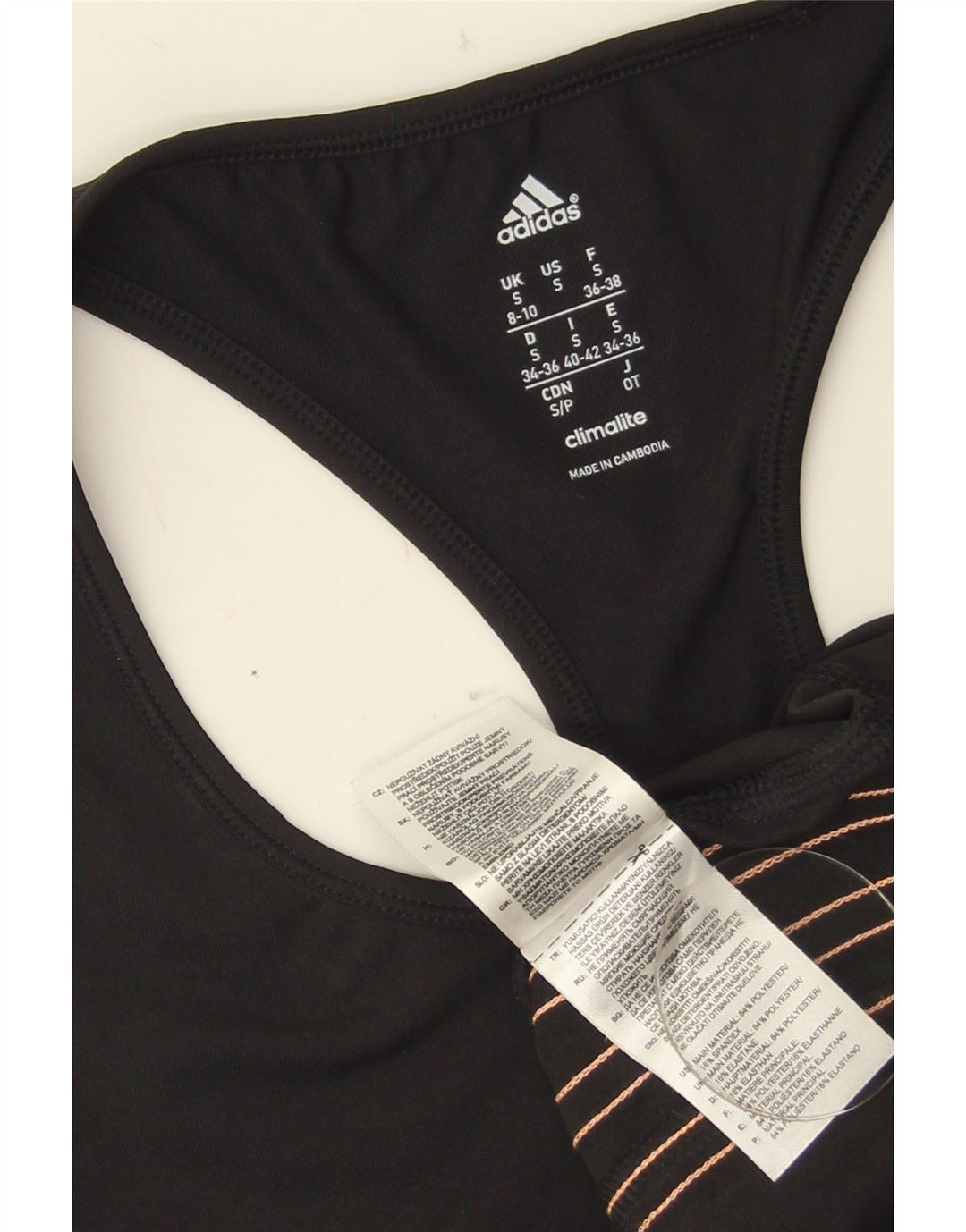 Adidas Damen Climalite Weste Top UK 8/10 Small Schwarz Polyester