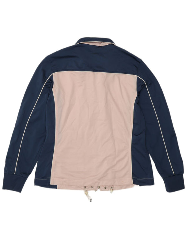 Diadora Damen-Trainingsanzug-Top-Jacke, UK 14, groß, blaues Colourblock-Polyester