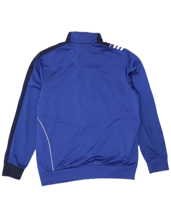 Adidas Herren-Trainingsanzugoberteil, UK-Größe 42/44, großes blaues Colourblock-Polyester
