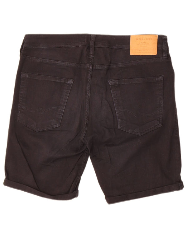 Jack & Jones Herren-Jeansshorts mit normaler Passform, Größe M, W32, schwarze Baumwolle