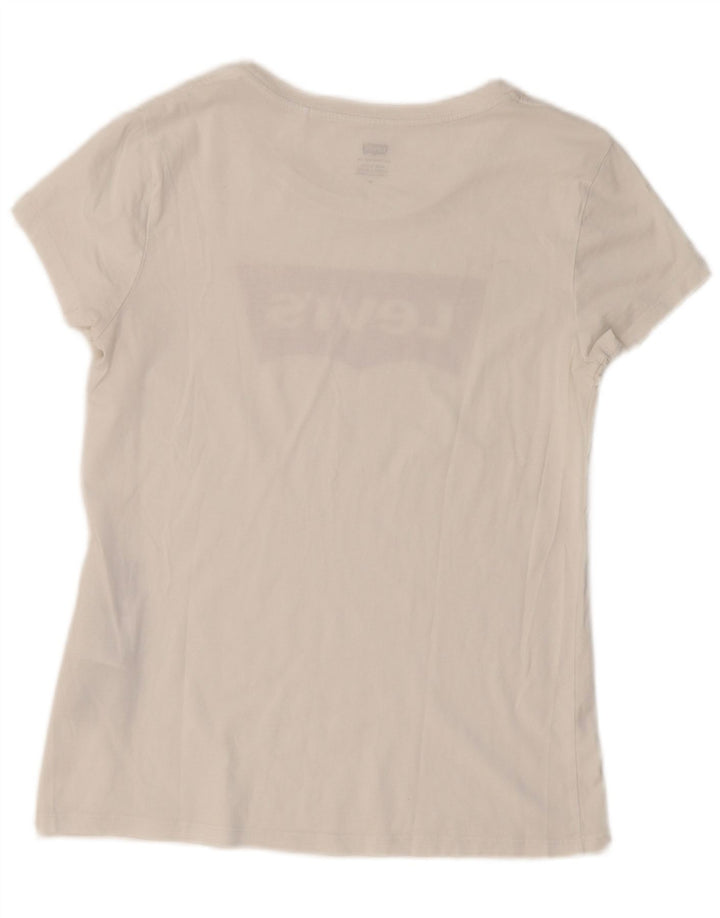 LEVI'S Damen-T-Shirt mit Grafik, UK 12, mittelweiße Baumwolle