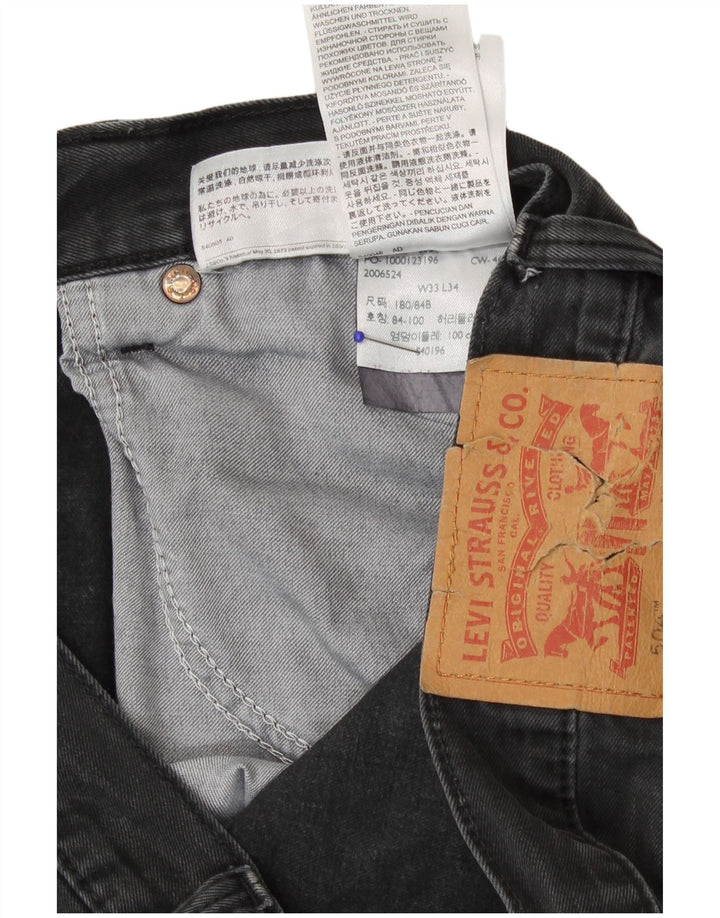 Levi's Herren 504 Straight Jeans W33 L34 Graue Baumwolle