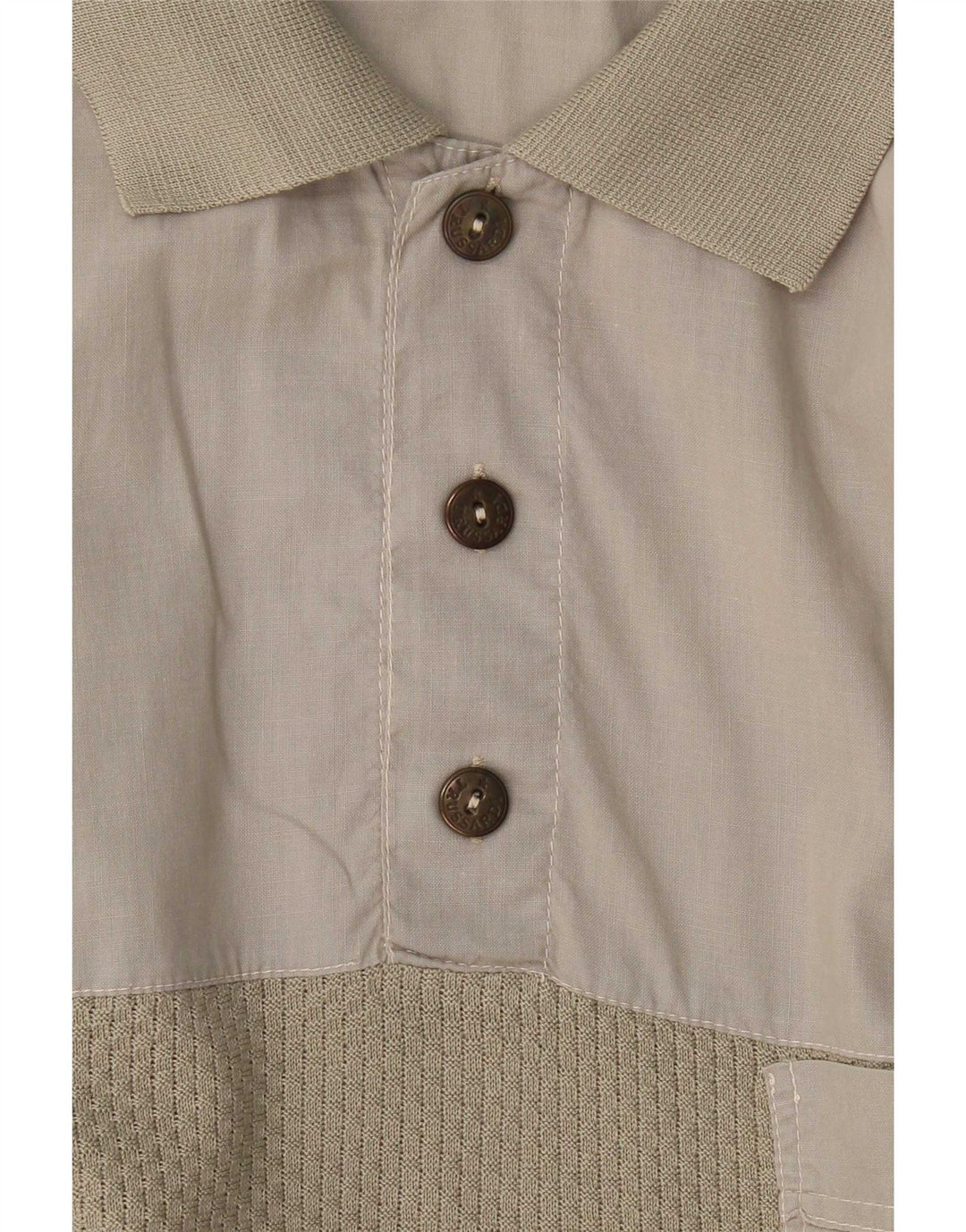 Trussardi Herren Grafik-Kurzarm-Pullover-Hemd, mittleres Khaki, Farbblock