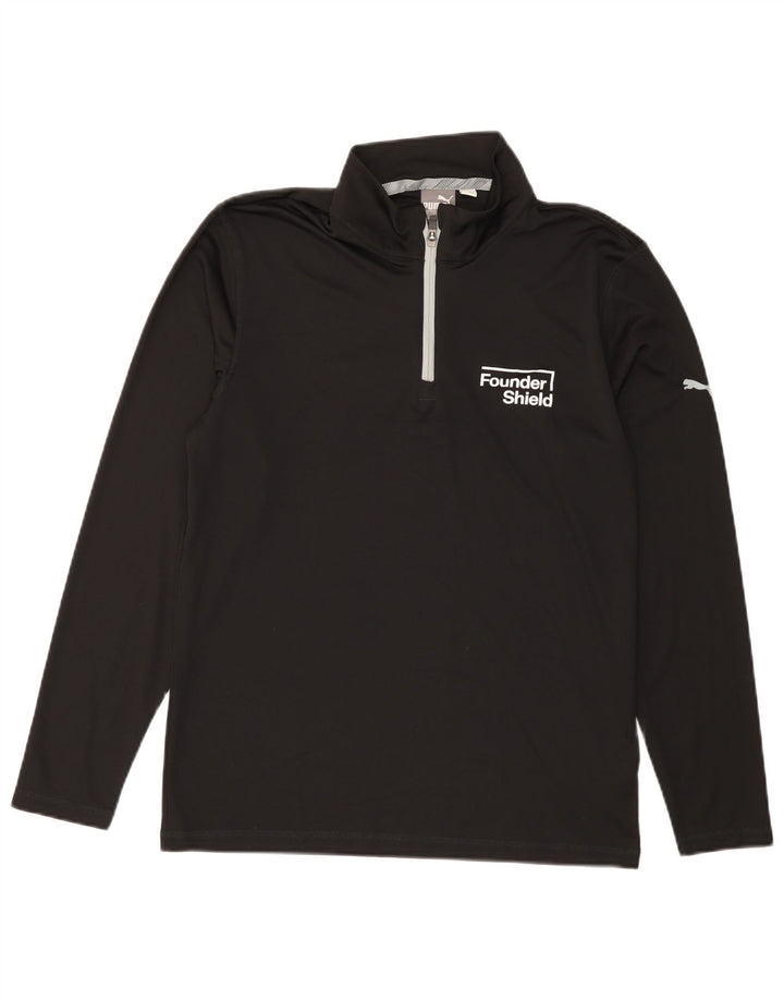 PUMA Herren Graphic Zip Neck Pullover Trainingsanzug Top Medium Schwarz Polyester