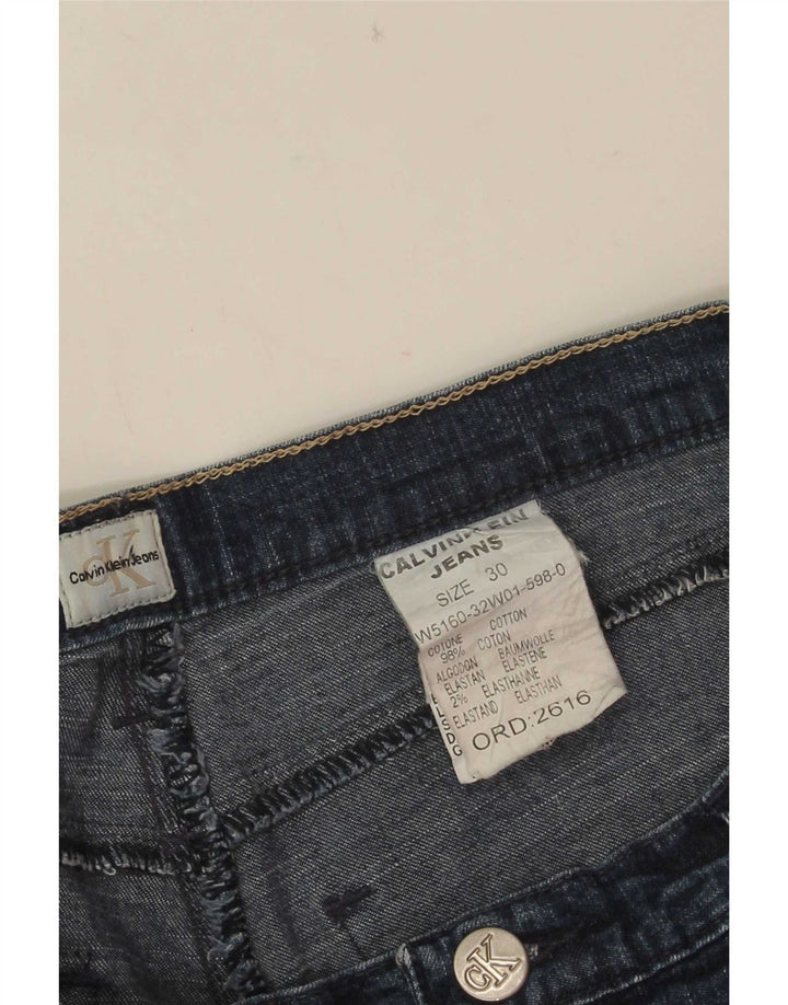 Calvin Klein Damen Capri-Jeans W30 L21 Marineblau Baumwolle