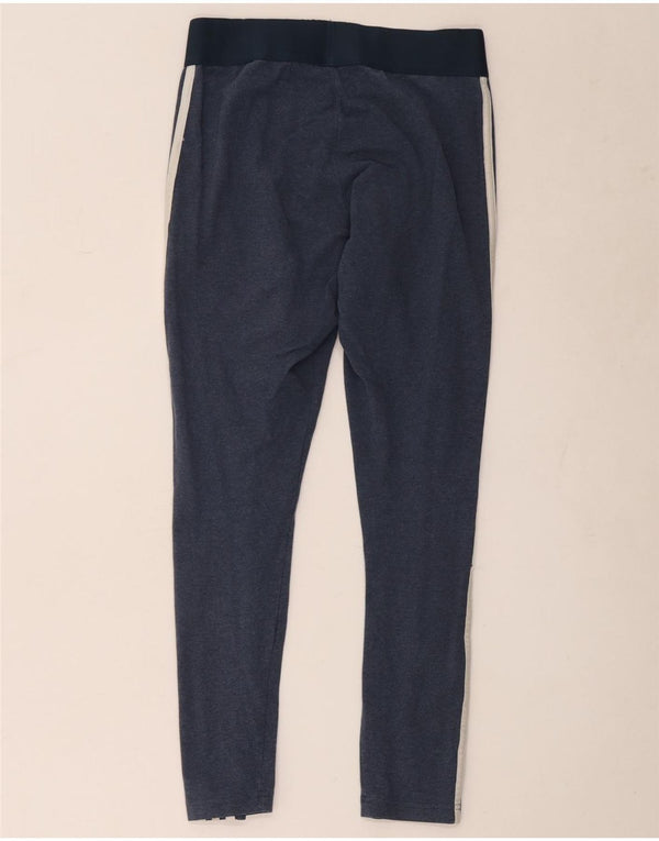 Adidas Damen Leggings UK 12/14 Medium Marineblau Baumwolle