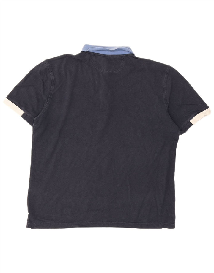 Hackett Herren-Poloshirt, groß, marineblau, Colourblock-Baumwolle