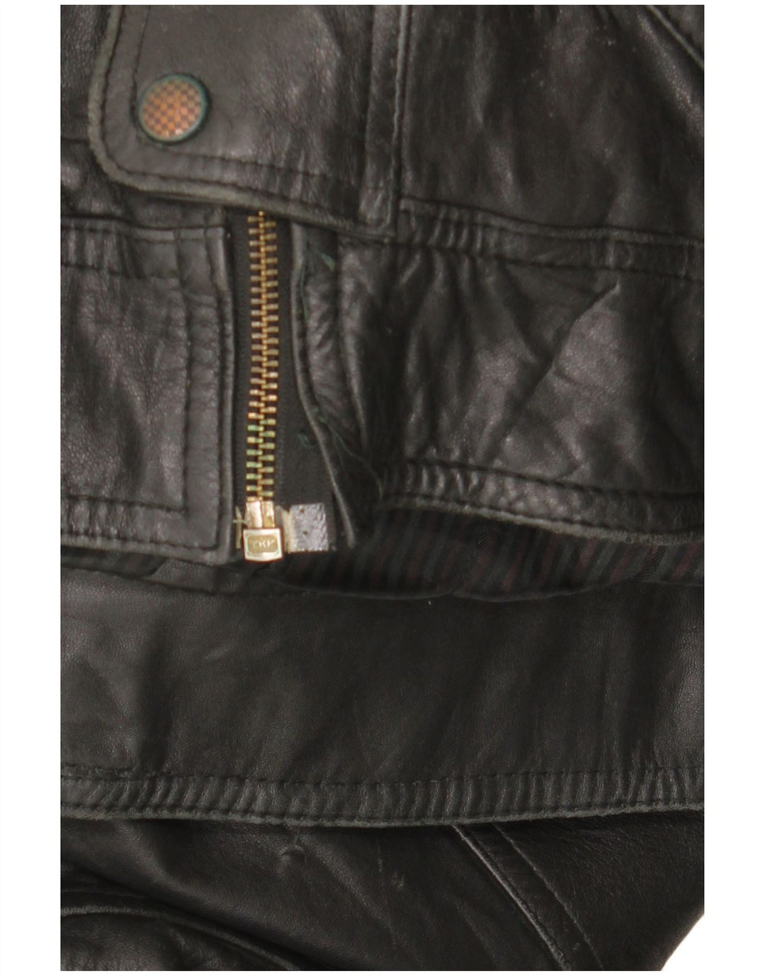 Vintage Herren Lederjacke UK 42 XL Schwarzes Leder