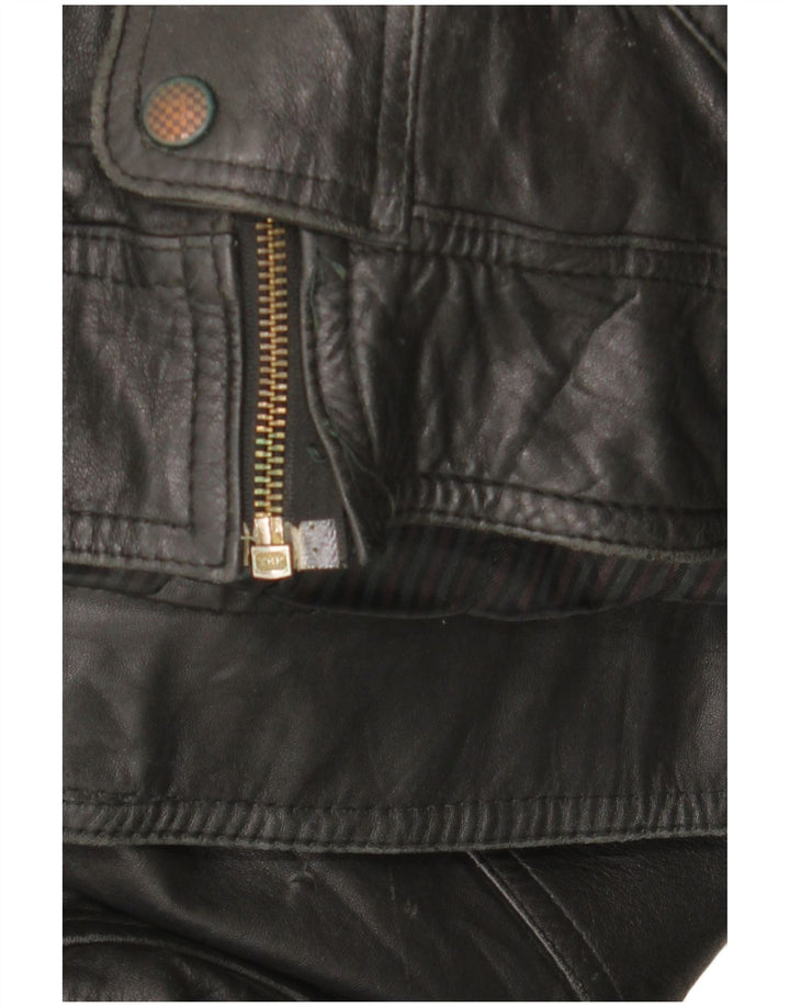 Vintage Herren Lederjacke UK 42 XL Schwarzes Leder