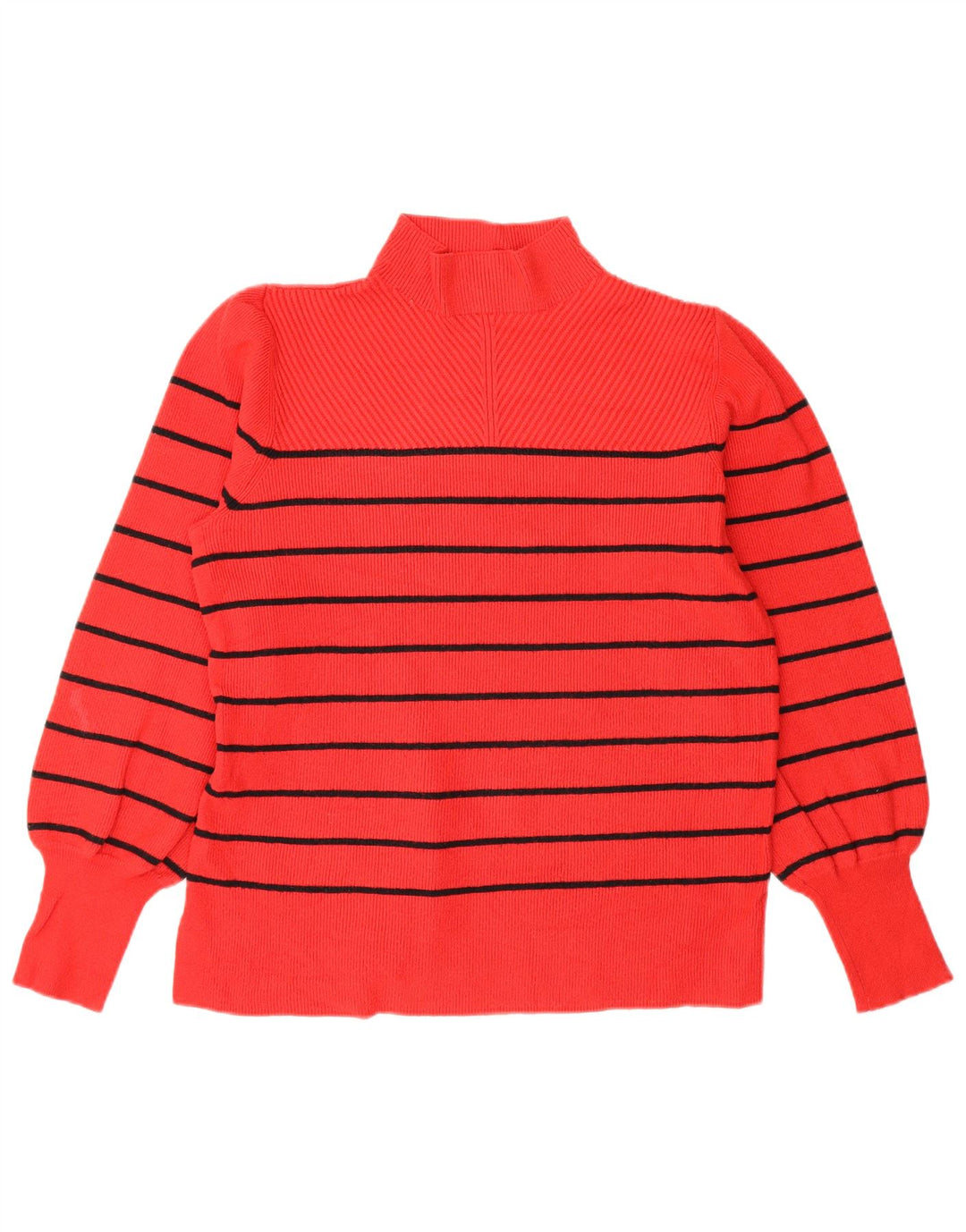 Marks & Spencer Rollkragenpullover für Damen, Gr. 14, mittelrot gestreift