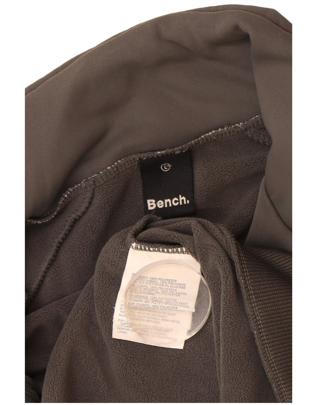 BENCH Herren-Trainingsanzugoberteil mit Grafik, groß, graues Farbblock-Polyester