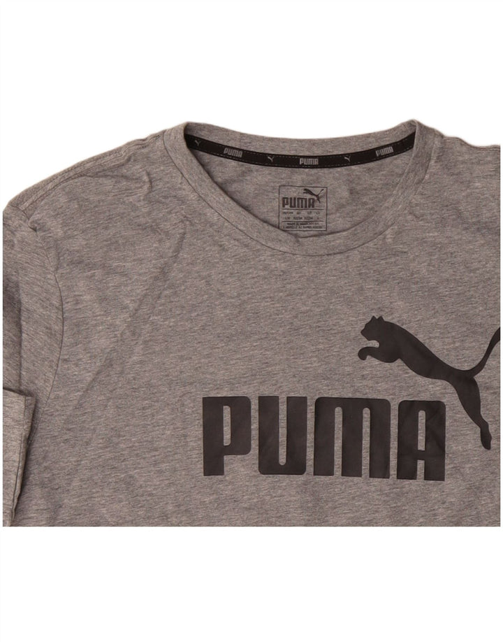 PUMA Herren Graphic T-Shirt Top Large Grau meliert