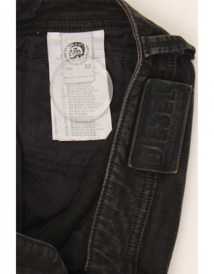Diesel Damen Straight Jeans W32 L31 Schwarze Baumwolle