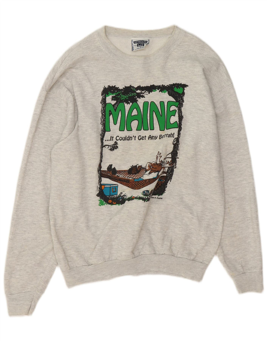 Lee Herren-Sweatshirt mit Grafik, groß, grau gesprenkelte Baumwolle