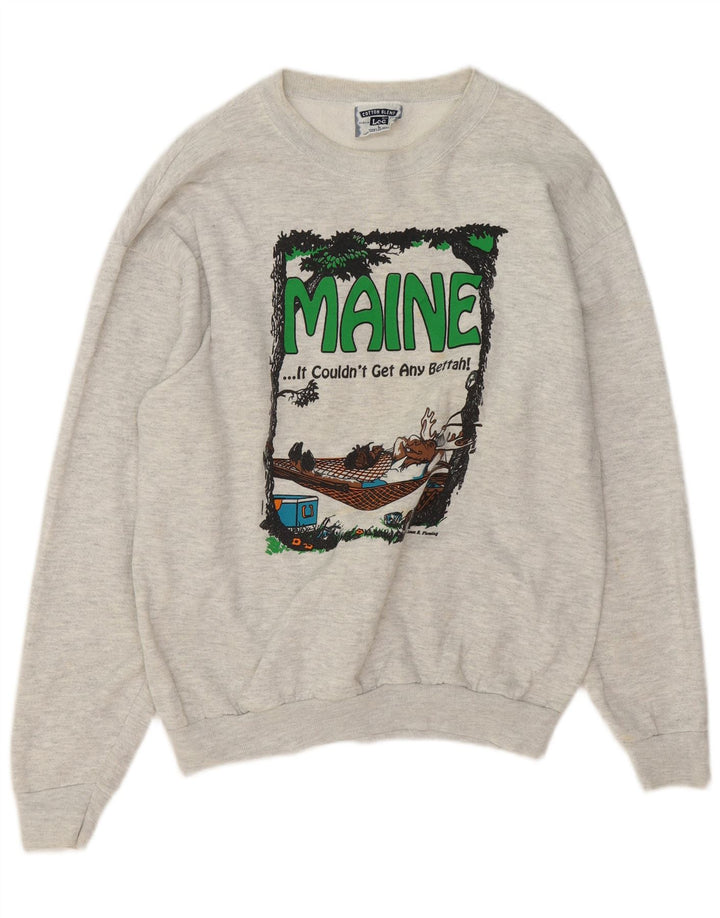 Lee Herren-Sweatshirt mit Grafik, groß, grau gesprenkelte Baumwolle