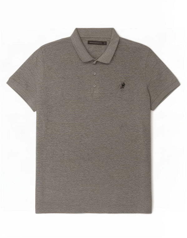 French Connection Herren-Poloshirt XL aus grauer Baumwolle
