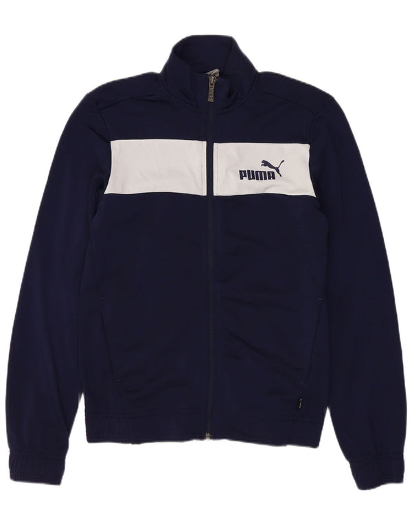 PUMA Jungen Grafik-Trainingsanzug-Top-Jacke, 11–12 Jahre, Marineblau, Farbblock