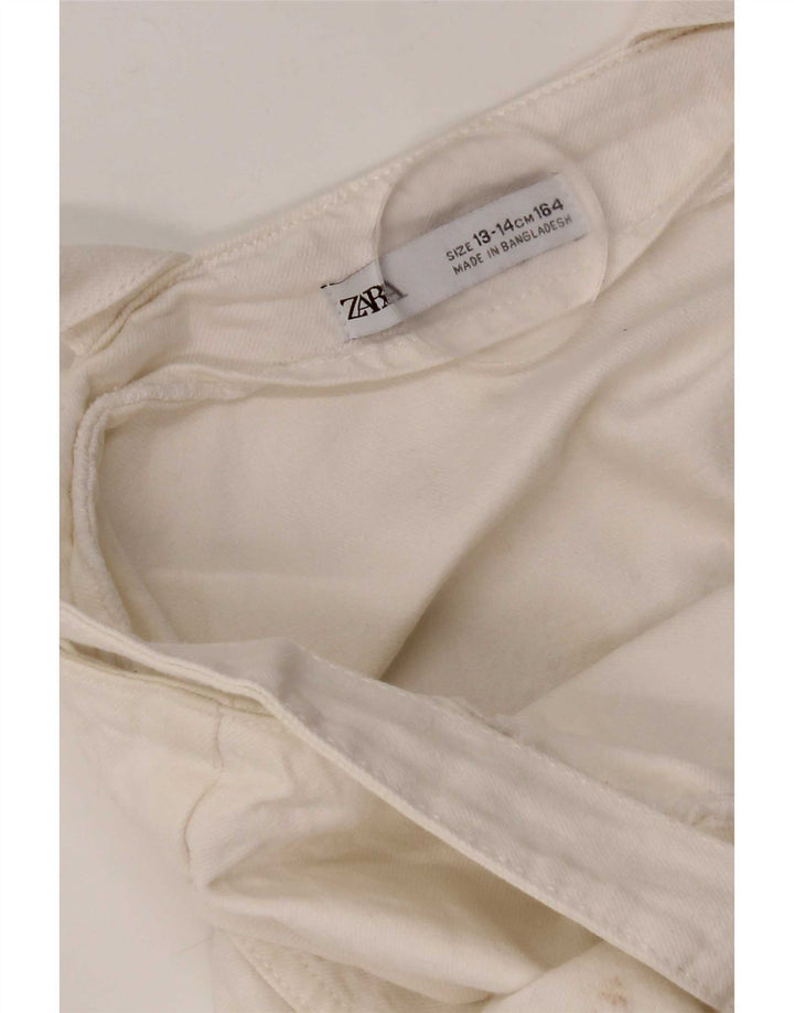 Zara Denim-Playsuit für Mädchen, 13–14 Jahre, weiße Baumwolle