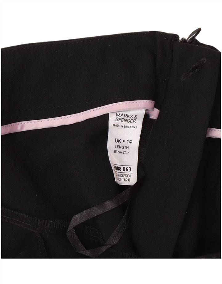Marks & Spencer Damen A-Linienrock UK 14 Large W32 Schwarz Polyester