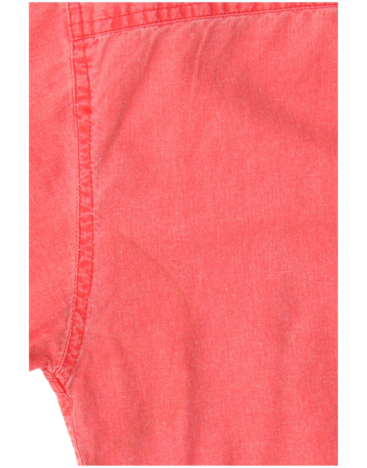 Vintage Herren-Hemd mit entspannter Passform, große rosa Baumwolle