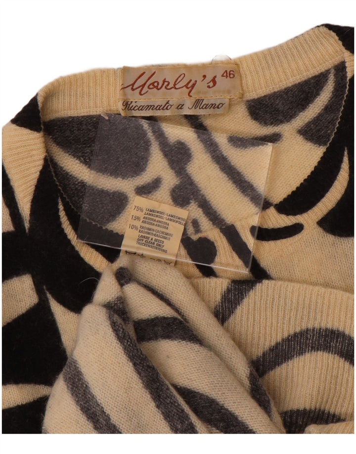 MARLY'S Damen-Pullover mit Fledermausärmeln und Rundhalsausschnitt, EU 46, XL, weiß geblümt