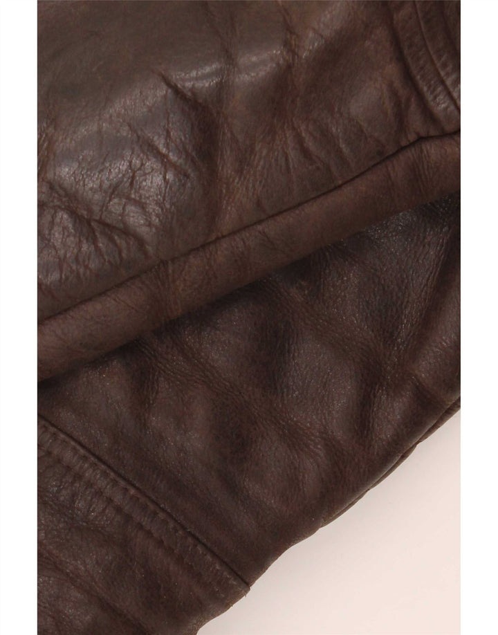 Vintage Herren Sherpa Lederjacke UK 40 Large Braun