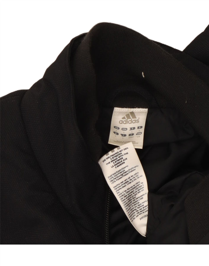 ADIDAS Damen-Trainingsanzug, ärmellos, Jacke, UK 14, Größe L, Schwarz, Polyester
