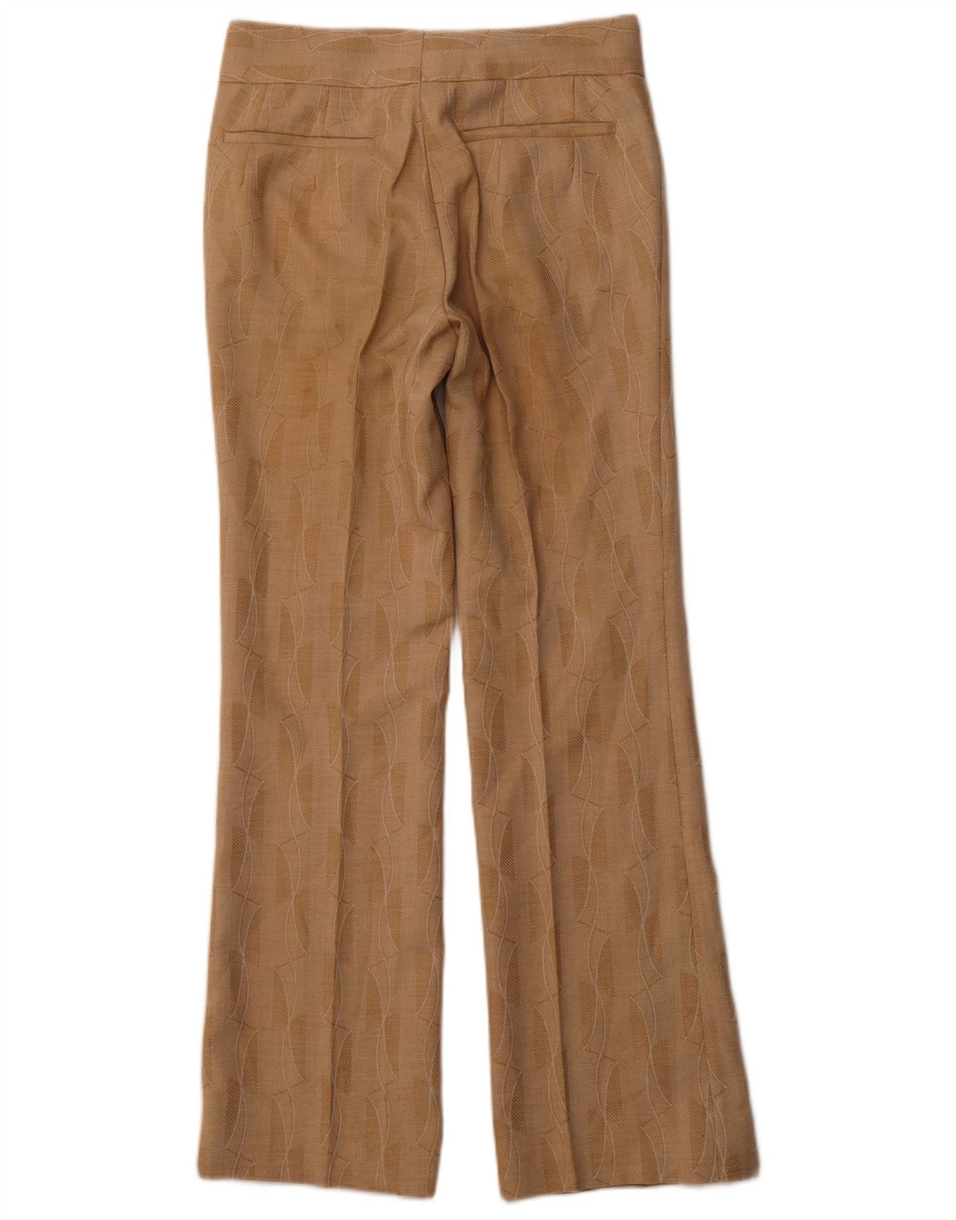 TREVIRA Damen Bootcut-Anzughose mit abstraktem Muster, W30, L31, Braun