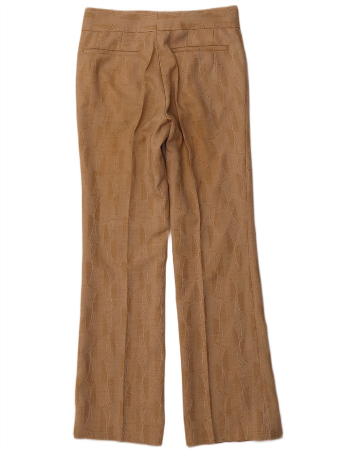 TREVIRA Damen Bootcut-Anzughose mit abstraktem Muster, W30, L31, Braun