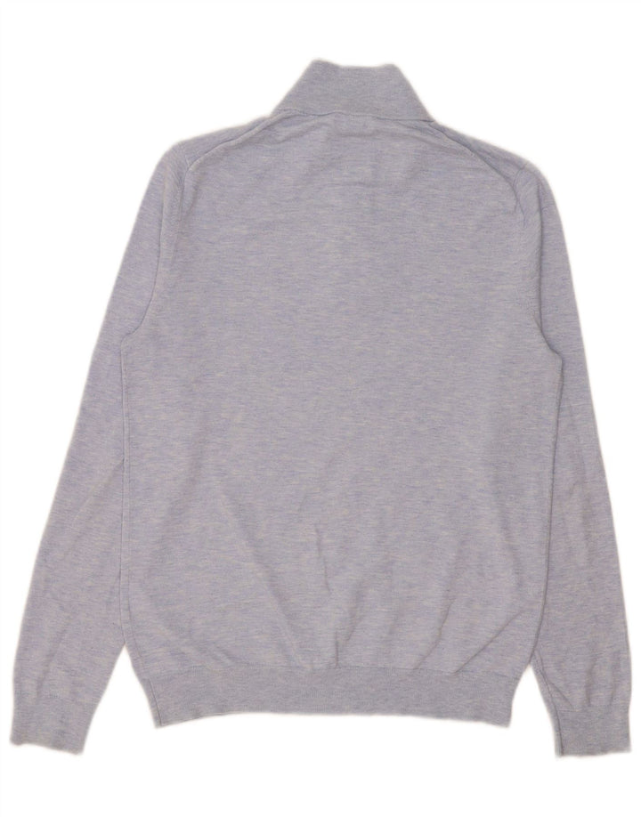 Reiss Herren-Pullover mit Reißverschluss am Hals, kleine blaue Baumwolle