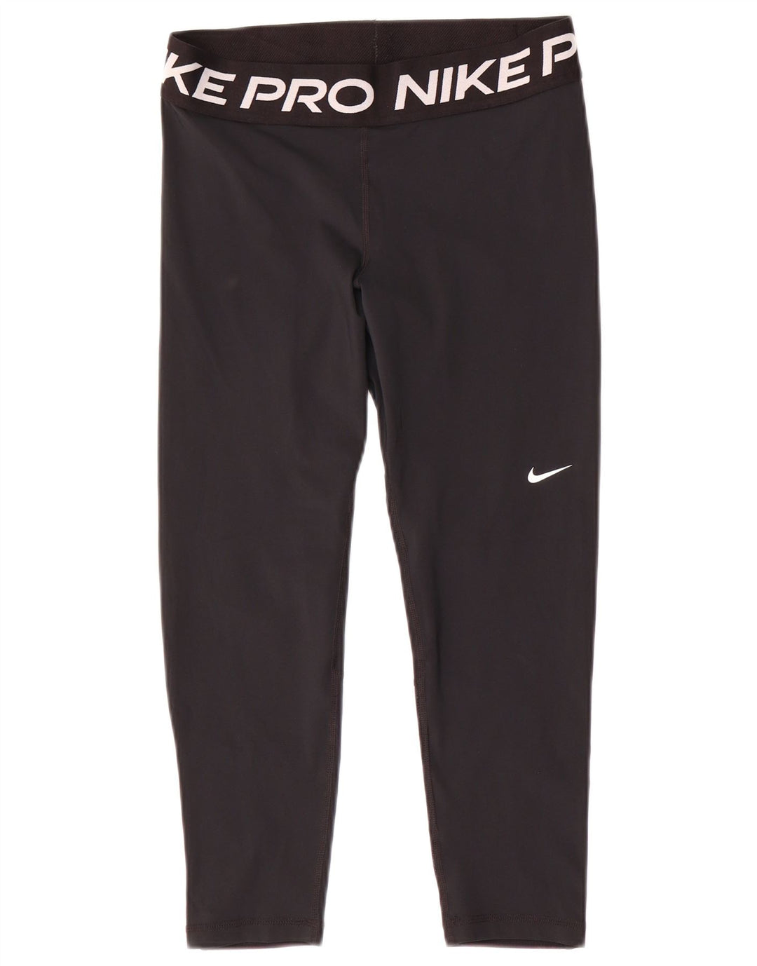 Nike Womens Dri Fit Graphic Capri Leggings UK 14 Mittelschwarzes Polyester