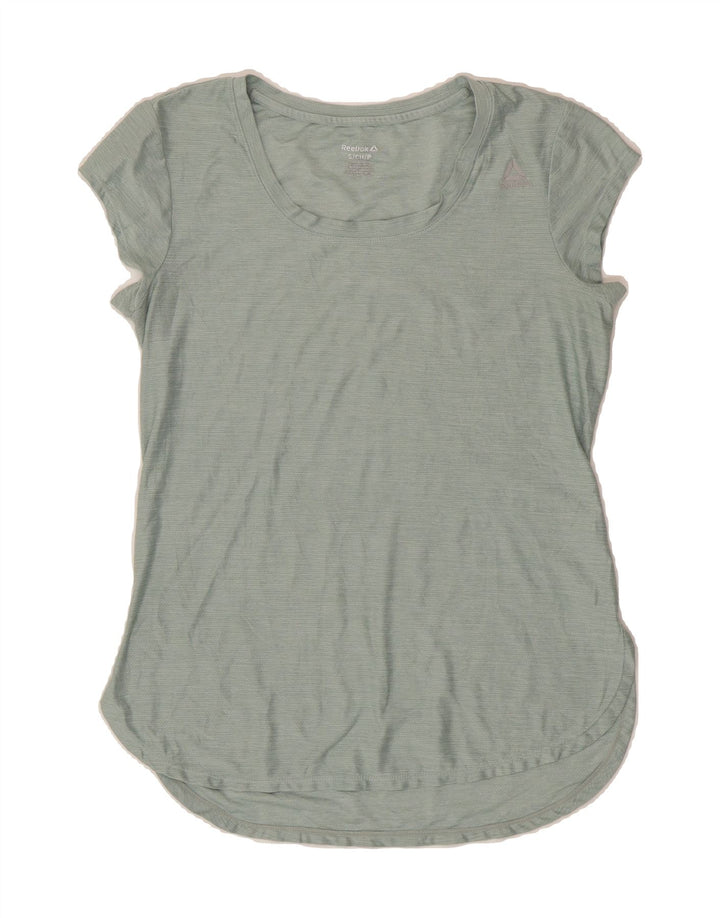 REEBOK Womens T-Shirt Top UK 10 Small Green Polyester Vintage Reebok and Second-Hand Reebok from Messina Hembry 