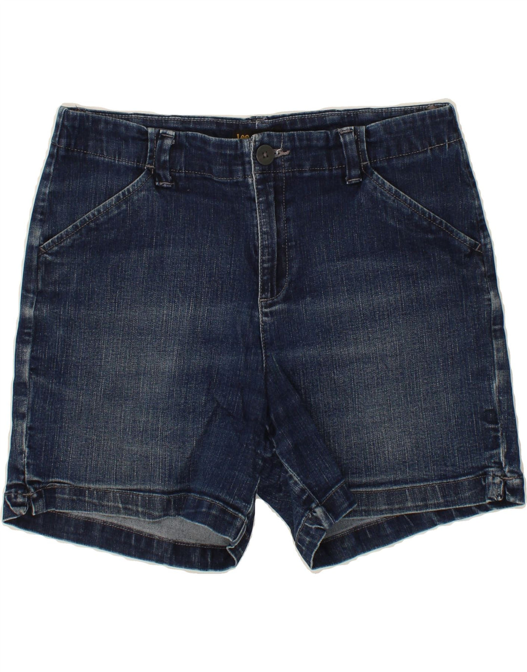 LEE Womens Regular Mid Rise Denim Shorts Size 32 Large Navy Blue Cotton Vintage Lee and Second-Hand Lee from Messina Hembry 