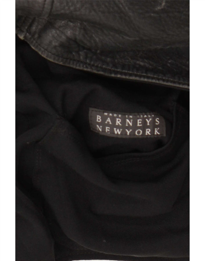 BARNEYS Herren Lederjacke UK 36 Small Schwarz
