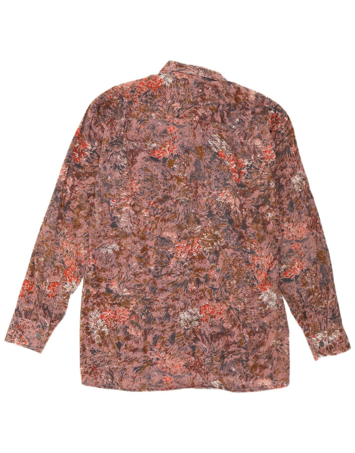 Saucatuck Herrenhemd Größe 38 Mittelrosa geblümt