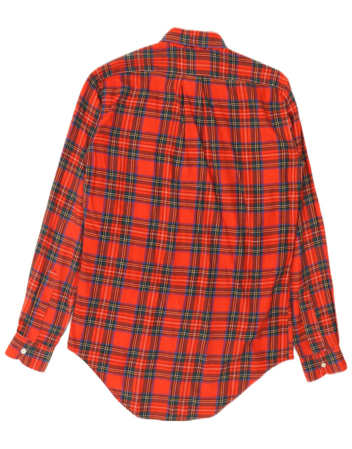 Alberto Aspesi Herren-Flanellhemd XS, rot kariert, Baumwolle
