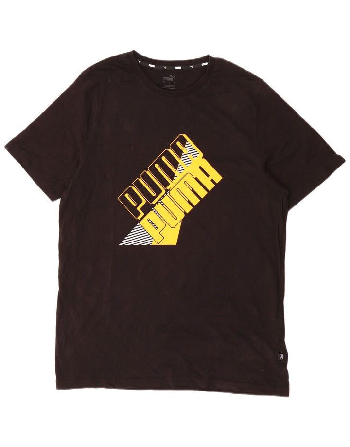 Puma Herren T-Shirt mit Grafik, groß, aus schwarzer Baumwolle