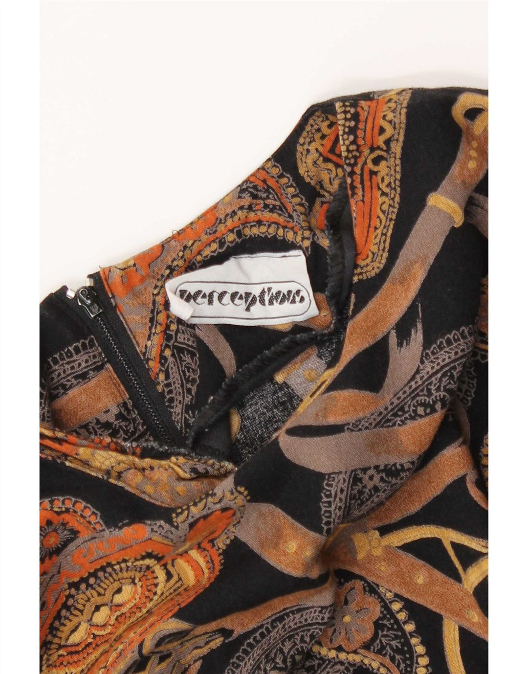 Perceptions Damen-Etuikleid mit 3/4-Ärmeln, Größe S, Schwarz, Paisleymuster