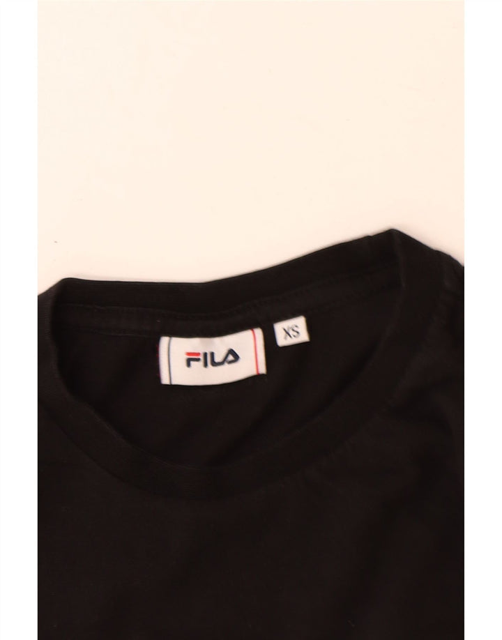 Fila Herren Graphic Top Langarm XS Schwarz Baumwolle