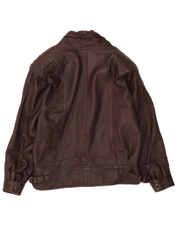 Vintage Womens Leather Jacket UK 14 Medium Brown