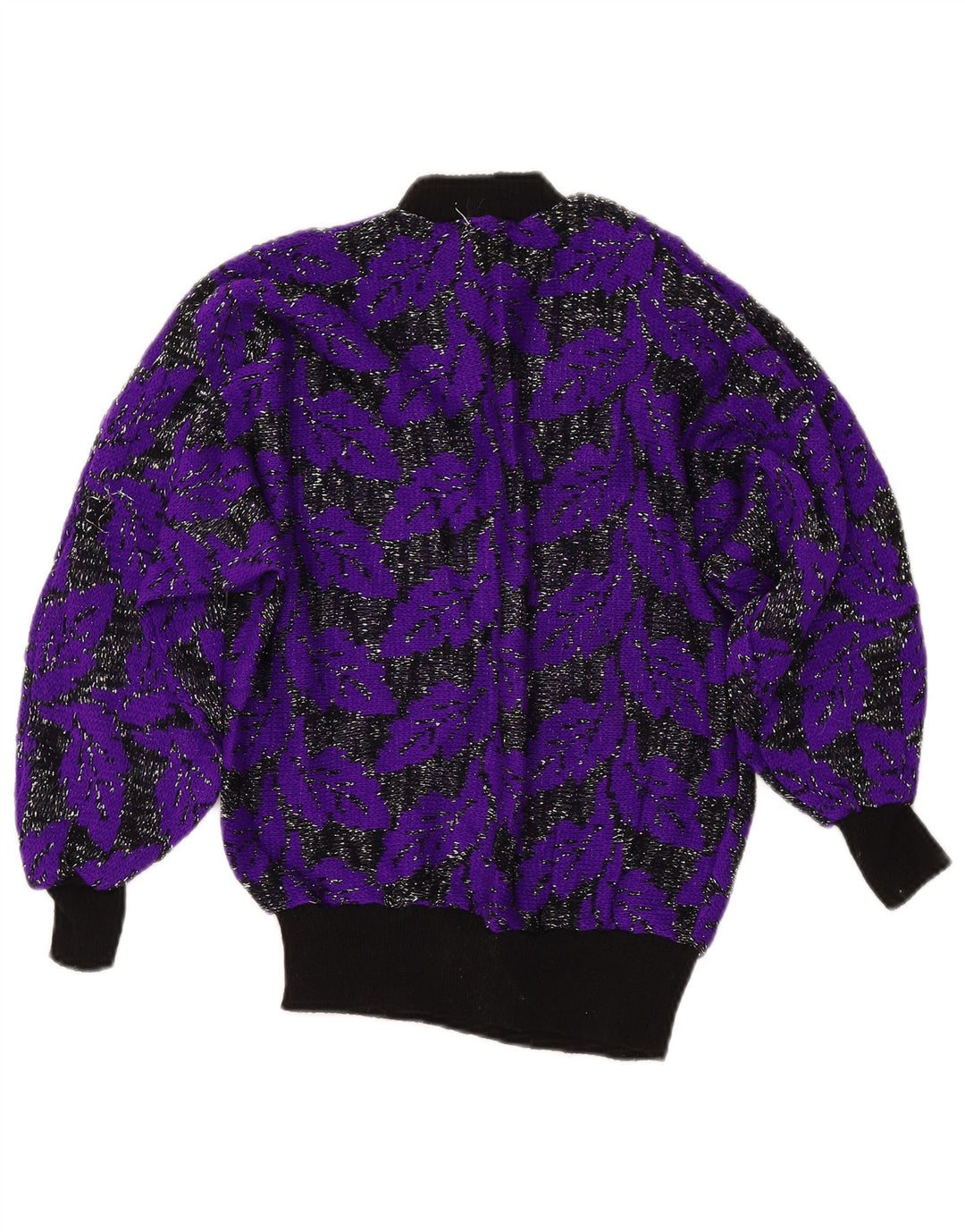 VINTAGE Rollkragenpullover für Damen, UK 8, Klein, Lila, Farbblock